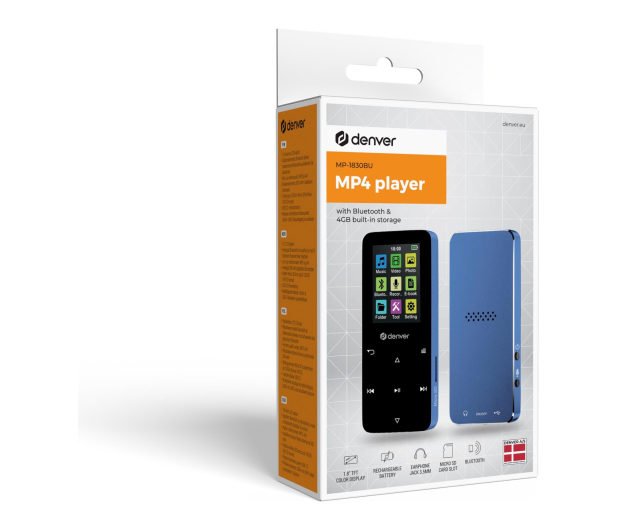 Denver Odtwarzacz MP4 Denver MP-1830BU BT 1,8" 4GB niebieski - 1535057 - zdjęcie 8